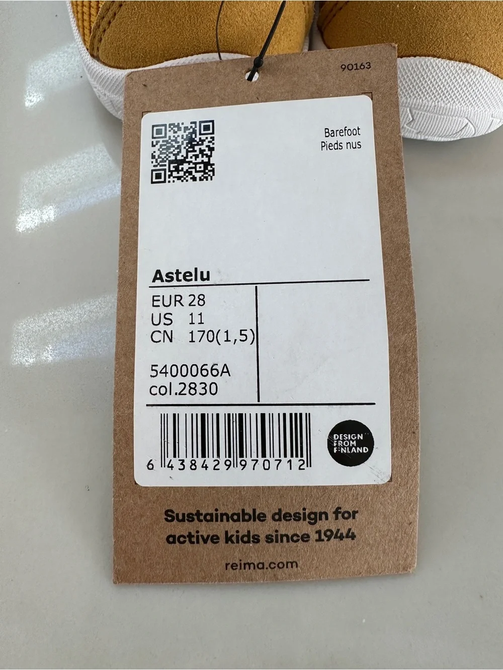 REIMA Astelu Kids' Lightweight Barefoot Shoes- Size 11, EU 28